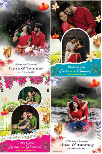 thumbnail Lipsa - Tanmay Wedding Flex Template combo pack